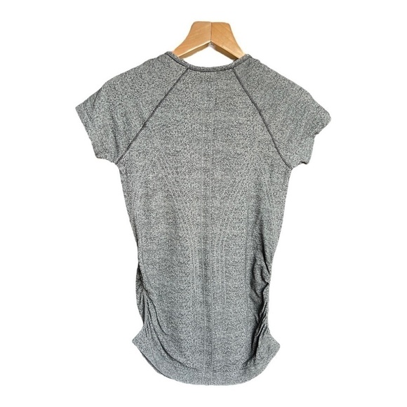 Athleta Women’s Speedlight Ruched Short Sleeve Grey Active Nylon Tshirt, Small - Picture 2 of 7